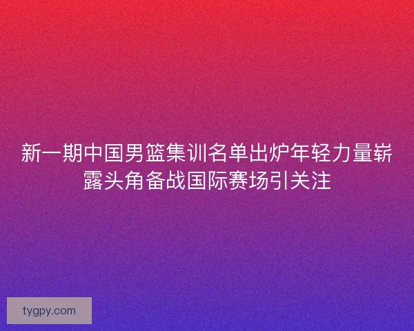 新一期中国男篮集训名单出炉年轻力量崭露头角备战国际赛场引关注